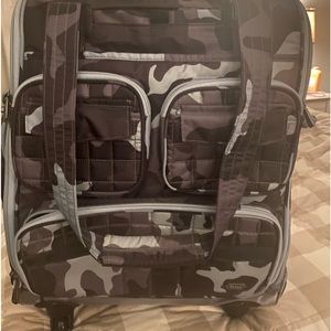 Lug rolling luggage barely used blue and brown camouflage